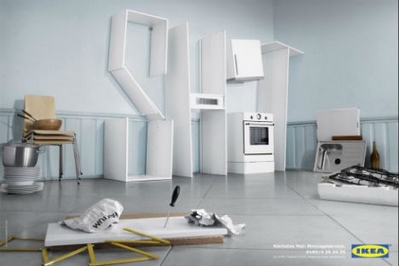 реклама сборки мебели Ikea